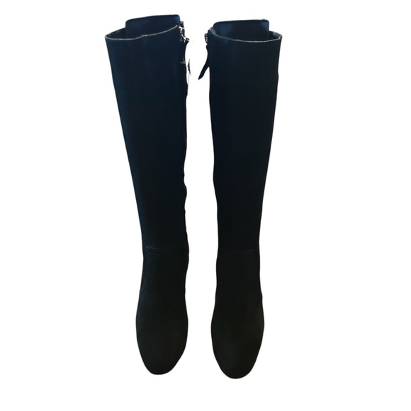 Aqua college Tori Black Waterproof Suede Square Toe Knee High Boots NEW Size 5.5 - Picture 2 of 10